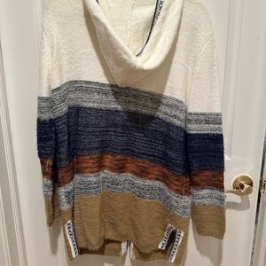 Fate Siena Hooded Color Block Cardigan - Medium